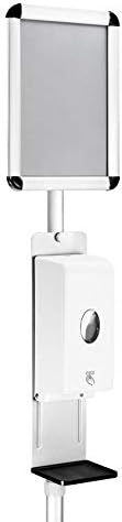 Plotter Paper Direct Hand Sanitizer Stand w/Automatic Dispenser, Sign Holder & Adjustable Pole - Touchless Station for Hand Sanitizer - Standing Hand Sanitizer Dispenser for Office or Business Use