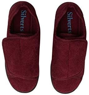 Silvert's Adaptive Clothing & Footwear Silverts Women's Extra Wide Adjustable Slippers Easy Closure Diabetic House Shoes Non Slip Comfort