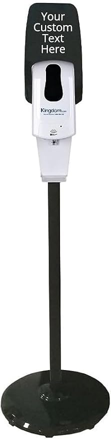 Kingdom Elite Series Automatic Touchless Hand Sanitizer Dispenser with Three Adjustable Dosage Settings Plus a Black Metal Stand for Your Liquid and Gel Hand Sanitizers (Personalized)