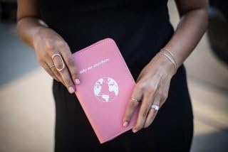 Phone Charging Passport Holder - Travel Wallet with Removable Power Bank holds money, cards, phone, travel docs- RFID Blocking - Compatible with All Phones - Travel Accessories