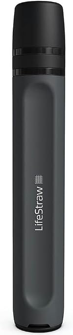 LifeStraw Peak Series - Personal Water Filter Straw for Backup Filtration, Emergency, Survival, and Ultralight Hydration, BPA-Free, Dark Mountain Gray