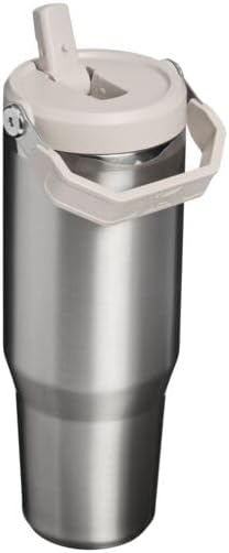 STANLEY IceFlow 2.0 Flip Straw Tumbler with Handle 30 oz | Twist On Lid and Flip Up Straw | Leak Resistant Water Bottle | Insulated Stainless Steel | BPA-Free | Stainless Steel Ash