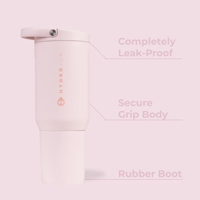 HydroJug Sport 20 oz Insulated Stainless Steel Water Bottle, Pink Sand