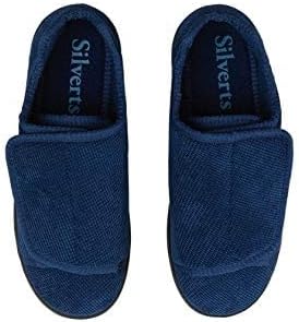 Silvert's Adaptive Clothing & Footwear Silverts Women's Extra Wide Adjustable Slippers Easy Closure Diabetic House Shoes Non Slip Comfort