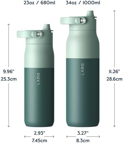 LARQ Summer Swig Set: Bottle Swig Top 23oz Eucalyptus Green Filter Straw