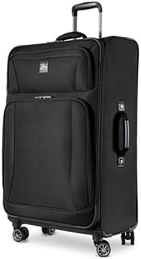 Skyway Epic Softside 3-Piece Luggage Set - Lightweight Suitcase with Wheels | TSA Approved Travel Bag | Spinner Suitcase | Luggage Set with Telescoping Handle, 20", 24" & 28", Black