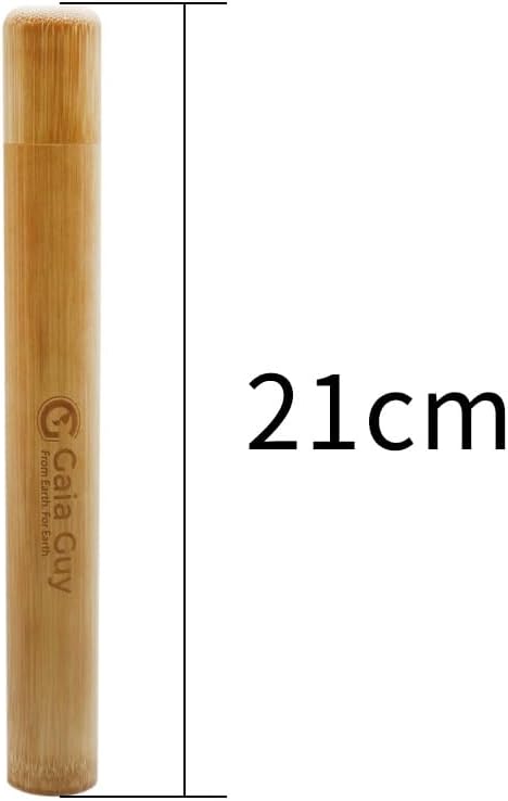 Gaia Guy Natural Bristle Bamboo Toothbrushes and Travel Cases