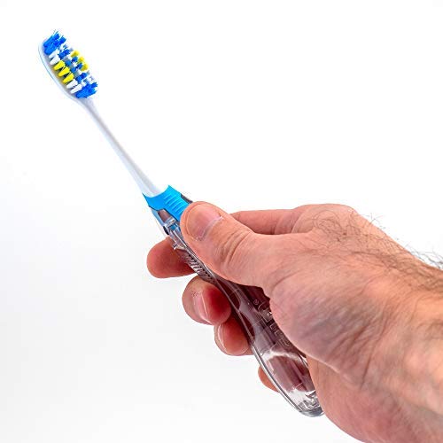 GUM Folding Travel Toothbrush, Compact Head + Tongue Cleaner, Soft Bristled Travel Toothbrushes for Adults, 2ct (Pack of 2)