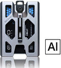 Aluminum GOVO Badge Holder/Wallet_ Durable ID Card Holder with Metal Clip and 4 Cards Slot (Silver)