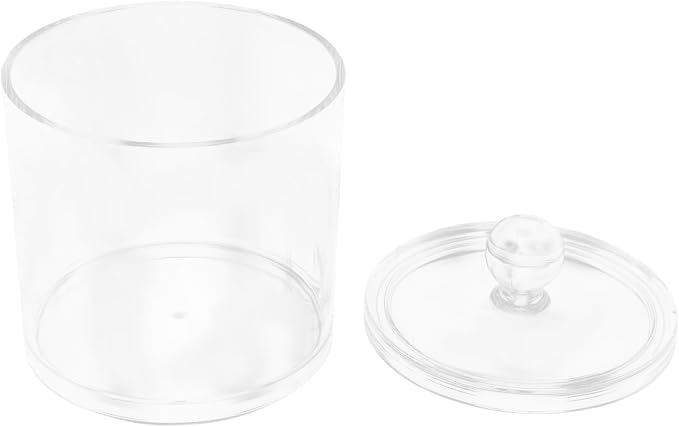 Unomor 3pcs Bathroom Jar Lid Cotton Swab Holder Organizer Cotton Pad Dispenser Storage Box