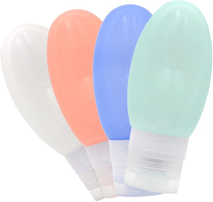 DOITOOL Sets Travel Size Toiletry Bottles Set Reusable Silicone Travel Containers for Toiletries Lotion Refillable Bottles Makeup Shampoo Essentials Pcs