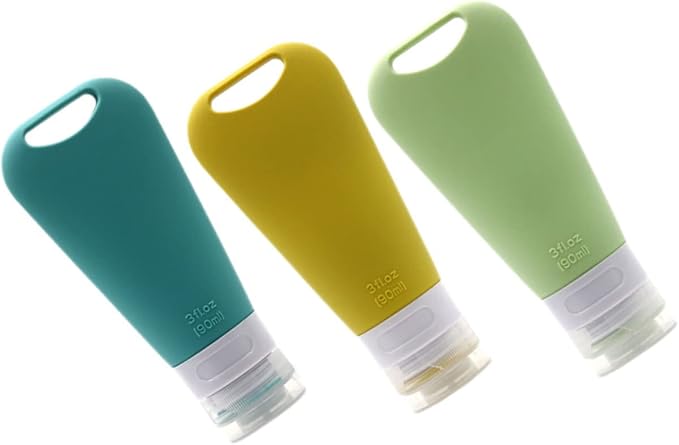 Cabilock 6pcs Travel Shampoo and Lotion Container Set Silicone Travel Bottles for Toiletries Versatile Squeeze Bottles for Shampoo Body Wash and Conditioner for Essentials