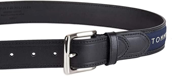 Tommy Hilfiger Men's Fabric Inlay Casual Belt With Classic Harness Buckle