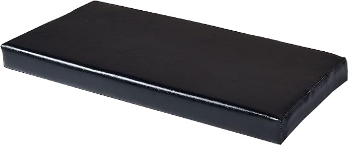 Waterproof Faux PU Leather Piano Bench Cushions with Ties for Kids Wooden Shoe Stool Pad 28"X 12" inch, Black