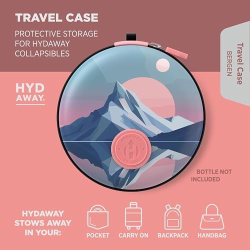 HYDAWAY Hydration Travel Pack - 17oz Collapsible Water Bottle with Flip-Top Lid and Protective Travel Case - BPA-Free, Leak-Resistant, and TSA-Friendly for Commuting, Hiking, and Traveling