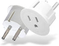 OREI American USA To European plug adapter – Type E/F schuko plug adapter - Use in Germany, France, & more - CE Certified – For Mobile, Laptop & Camera Chargers - 2 Pack