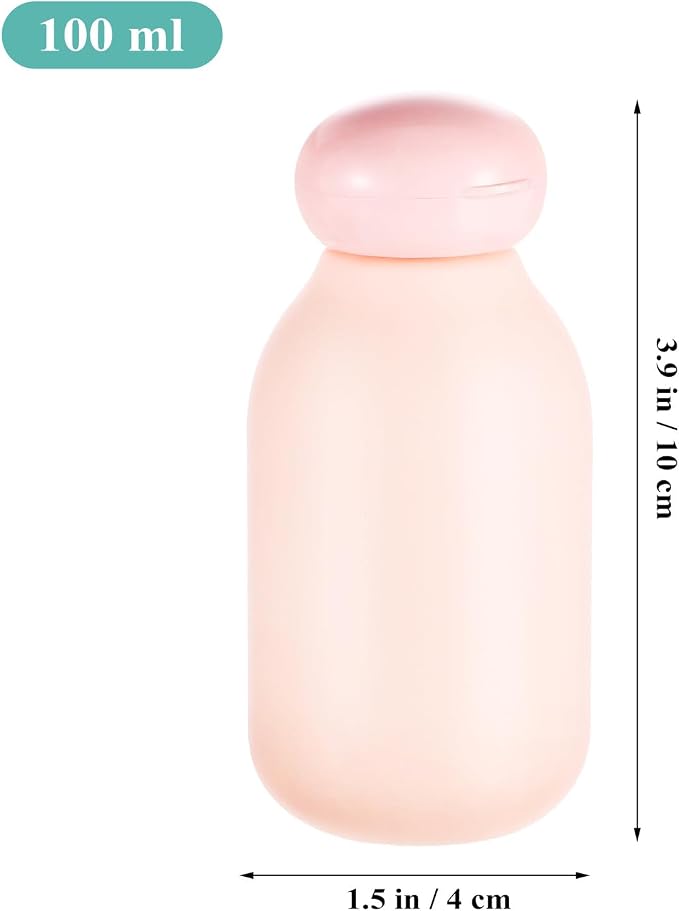Healeved Travel Bottles 4-Pack 3.93 Inch Refillable Plastic Toiletry Containers for Shampoo Lotion Conditioner Travel Size Squeeze Bottles Portable Leak-Resistant