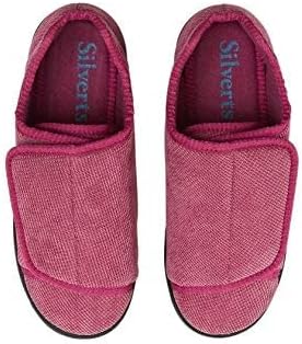Silvert's Adaptive Clothing & Footwear Silverts Women's Extra Wide Adjustable Slippers Easy Closure Diabetic House Shoes Non Slip Comfort