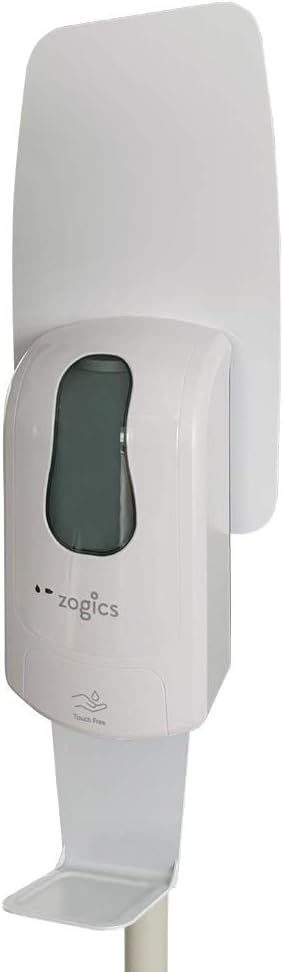 Zogics Touch-Free Automatic Gel Hand Sanitizer Dispenser – Floor Stand Hand Sanitizer Container with Touch-Free Sensors (White)