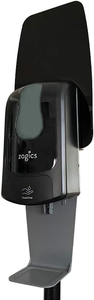Zogics Touch-Free Automatic Gel Hand Sanitizer Dispenser – Floor Stand Hand Sanitizer Container with Touch-Free Sensors (Black)