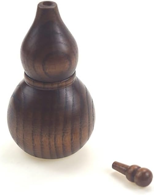 Japanese Wooden Toothstick Holder Gourd Shape Solid Color Cotton Swab Box Sour Date Without Texture