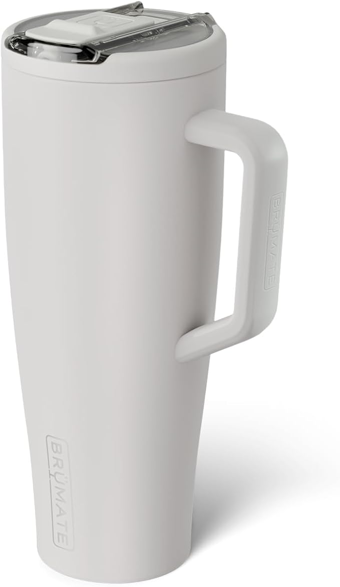 BrüMate Era Flip 40oz Tumbler with 100% Leakproof Covered Straw Lid | Hygienic Covered Straw | Insulated Stainless Steel Water Bottle with Handle | Cup Holder Friendly | BPA-Free (Dune)