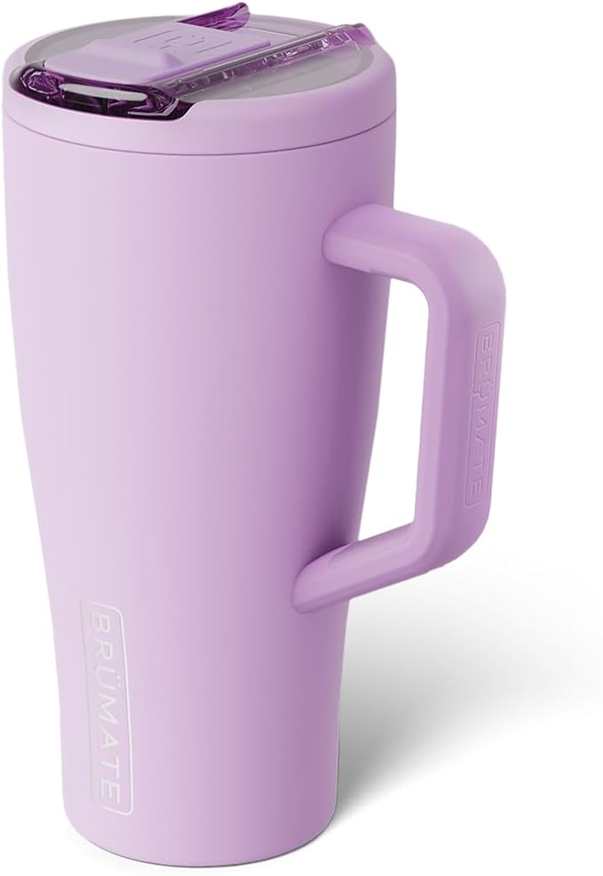BrüMate Era Flip 30oz Tumbler with 100% Leakproof Covered Straw Lid | Hygienic Covered Straw | Insulated Stainless Steel Water Bottle with Handle | Cup Holder Friendly | BPA-Free (Lavender)