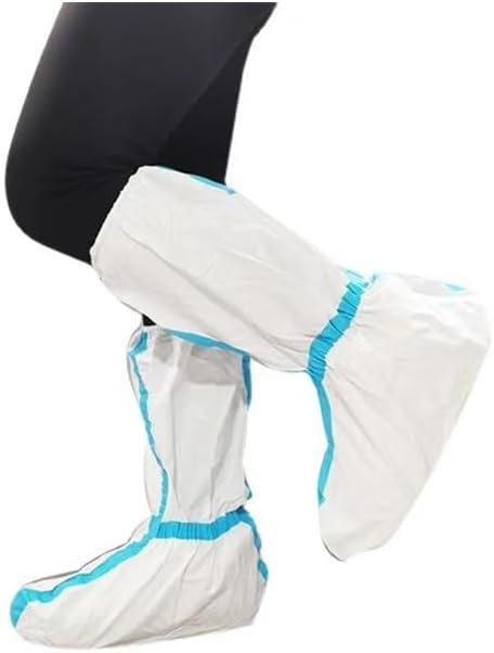 ZMDREAM Pack of 120 Disposable Hazmat Boot and Shoe Covers Knee High Long Booties White (White_Pack of 120)