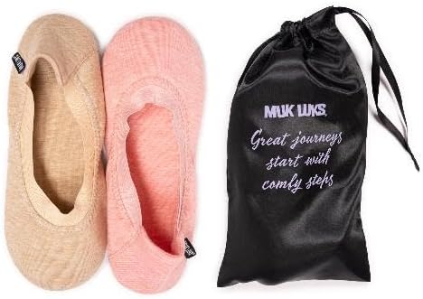 Muk Luks Women's 2 Pair Travel Ballerina Slipper Set