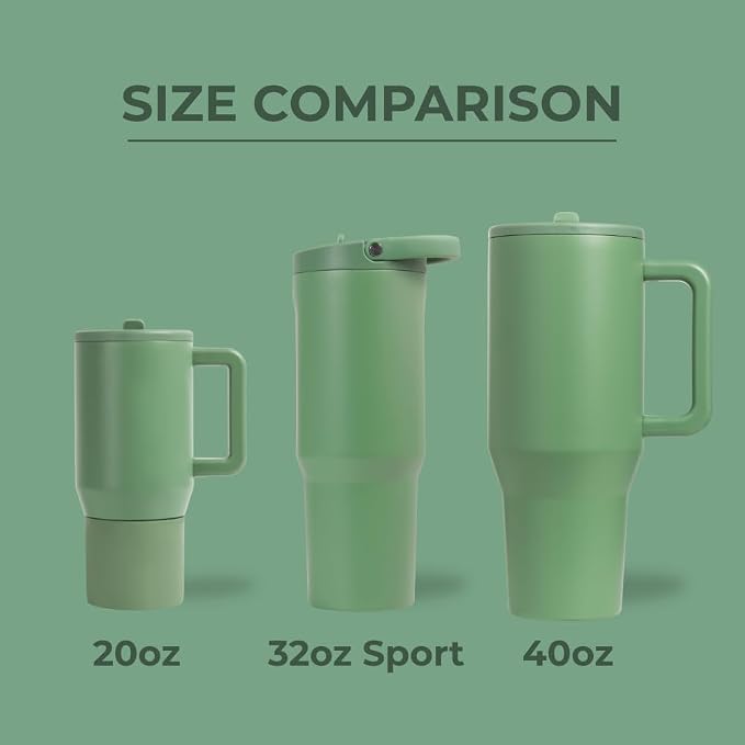 HydroJug Sport 32 oz Insulated Stainless Steel Water Bottle, Sage