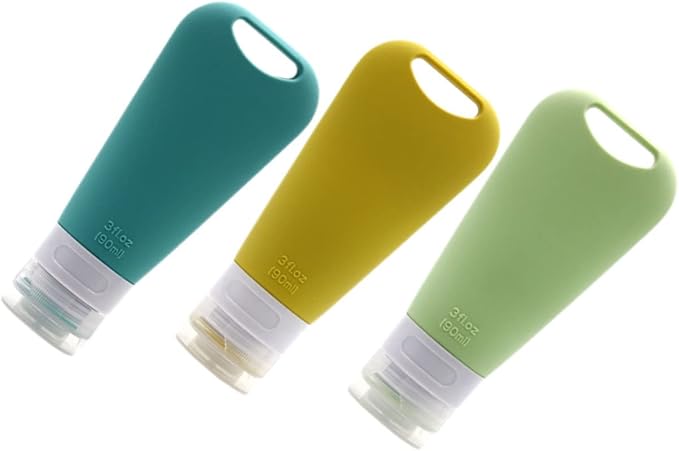 Cabilock 9pcs Travel Squeeze Bottles Set Refillable Silicone Containers for Shampoo Conditioner and Lotion Versatile Toiletry Travel Essentials Random Colors