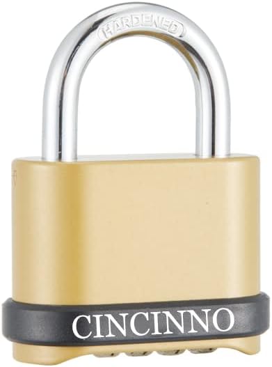 CINCINNO 4 Digit Combination Lock, Outdoor Combination Padlock with Hardened Steel Shackle,Locks with Code for Sheds, Fence, Storage Unit and Gate