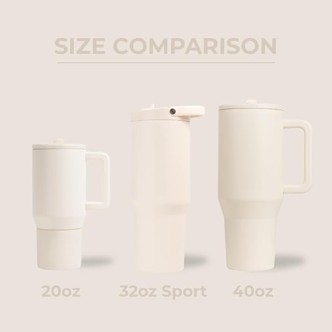 HydroJug Sport 32 oz Insulated Stainless Steel Water Bottle, Cream