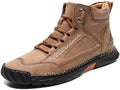 Mens Orthopedic Comfortable Handmade Boots Casual Mid Top Walking Driving Shoes Waterproof Arch Support Spacious Toe Box Outdoor Leather Shoes