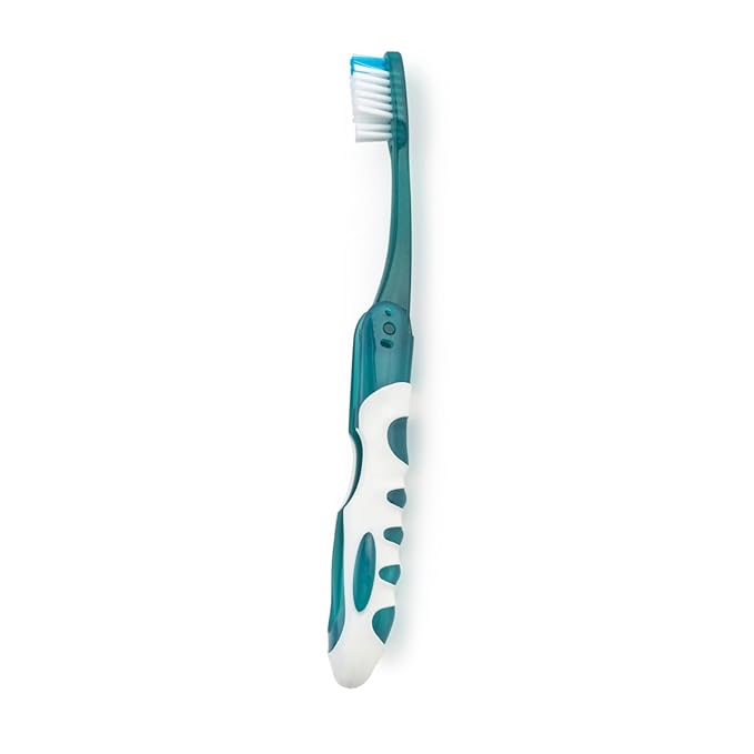 Sprayco Compact Foldable Travel Toothbrush with Microban, Built-in Cover, Soft Bristles & Ergonomic Handle, Multicolor, 4-Pack
