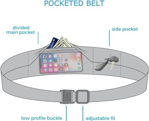BANDI Running Belt for Women & Men – USA Made No-Bounce Adjustable Waist Pack & Secure Fanny Pack – Fits All Phones, Gels & Essentials – Zipper-Free, Medical Device Friendly