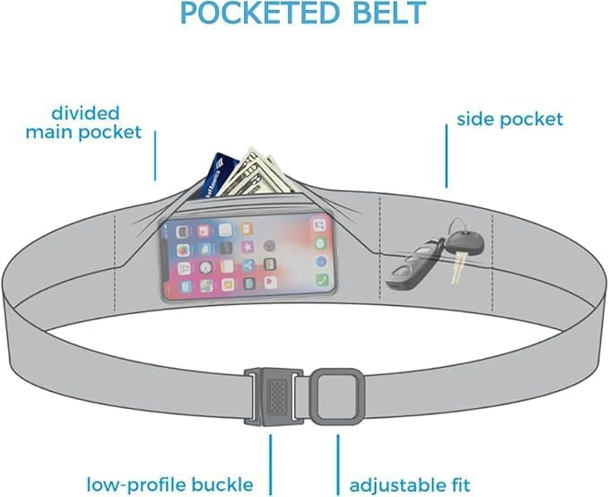 BANDI Running Belt for Women & Men – USA Made No-Bounce Adjustable Waist Pack & Secure Fanny Pack – Fits All Phones, Gels & Essentials – Zipper-Free, Medical Device Friendly