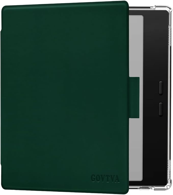 Pen Holder Case for Onyx Boox Go Color 7 (Gen 1/2, 2024/2025) / Boox Go 7 Ultra-Thin Enhanced Auto Sleep/Wake Cover with Transparent TPU Back & Magnetic Closure (Green)