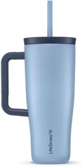 LifeStraw Go Series — Double Wall Insulated 24oz Stainless Steel Water Filter Tumbler, designed for everyday Use, removes bacteria, Parasites, Microplastics, and improves taste, Icelandic Blue