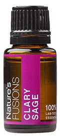 Nature's Fusions Clary Sage, 100% Pure and Natural Essential Oils, Undiluted, Therapeutic Grade for Aromatherapy and Topical Use, .5 Fl Oz (Pack of 1) (15 mL)