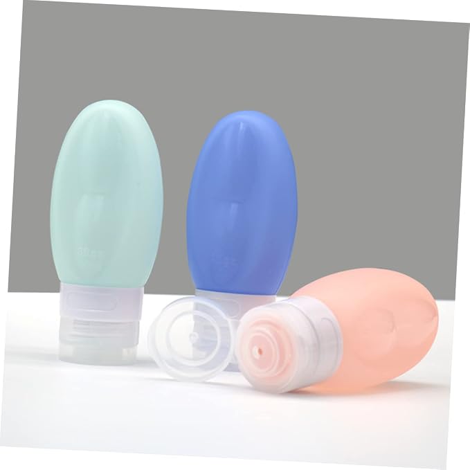 DOITOOL 2sets Portable Travel Bottles Set Silicone Shampoo Containers Mini Travel Size Toiletry Bottles Leakproof Refillable Detachable Cap 4pcs*2