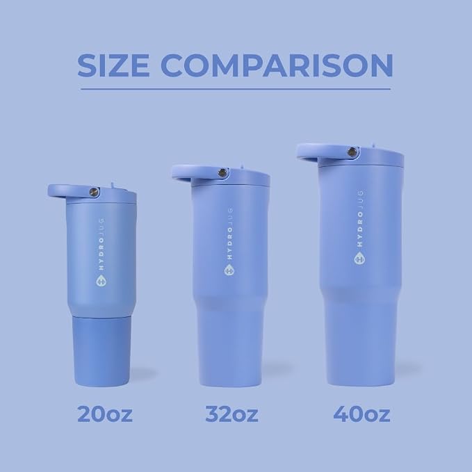 HydroJug Sport 20 oz Insulated Stainless Steel Water Bottle, Light Blue