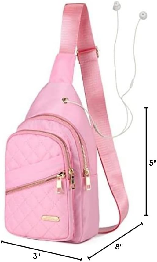 AOSTIHOT Crossbody Small Sling Backpack Sling Bag for Women, Chest Bag Daypack Crossbody for Travel Sport Running Hiking Pink