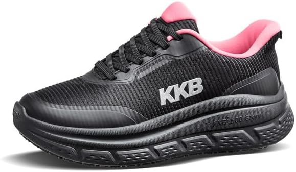 Non Slip Work Shoes Women Easy Slip Walking Shoes for Women Waterproof Sneakers for Restaurant Kitchen Nursing with Arch Fit Support Orthopedic