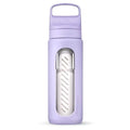 LifeStraw Go — Glass Water Filter Bottle Made from Hand-Blown Glass with Silicone Sleeve for Hydration at Home or on-the-go, 20 oz, Provence Purple