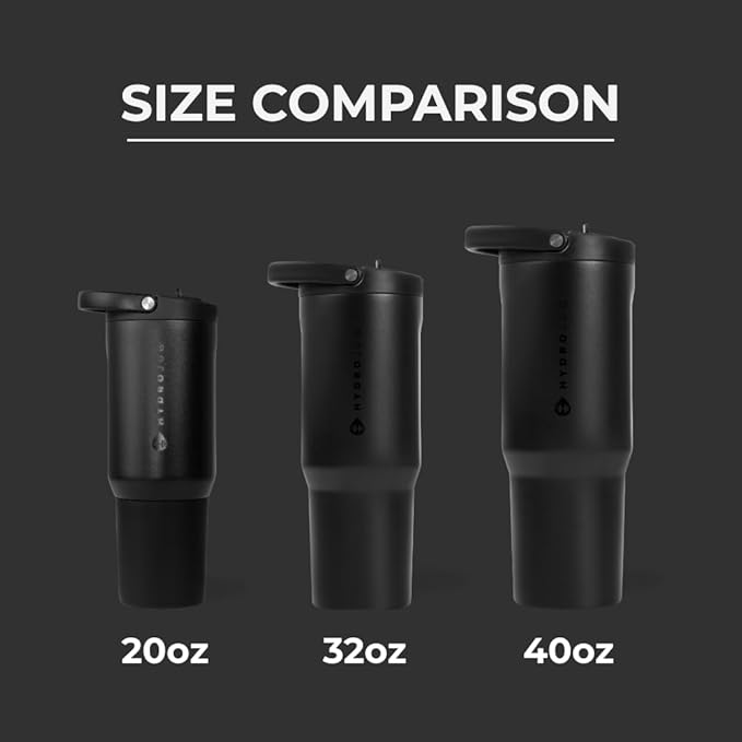 HydroJug Sport 40 oz Insulated Stainless Steel Water Bottle, Black