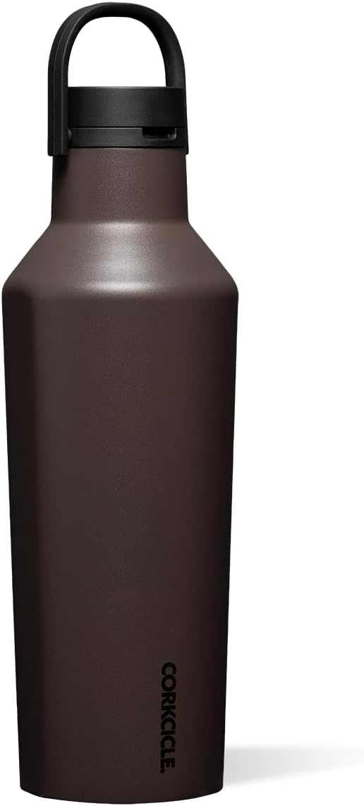 Corkcicle Sport Canteen - Keeps Drinks Cold 25 Hours - Stainless Steel Water Bottle - Triple-Insulated - Spill-Proof - Summer Drinkware Gift - Keeps Drinks Ice Cold - 32 oz - Cacao