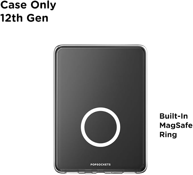 PopSockets Kindle Paperwhite Case (12th Gen, 7”, 2024/25), Signature Edition & Colorsoft Protective Cover with Built-in MagSafe-Compatible Ring for PopGrip, E-Reader Accessory - Clear