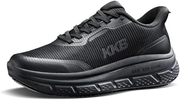 Men's Non Slip Work Shoes Waterproof Easy Slip Sneakers for Kitchen Restaurant Chefs Nurses with Arch Fit Support Orthopedic