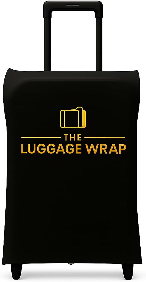 Medium Classic Black Water-Resistant Luggage Covers for Suitcase TSA Approved for 24"-26" - Durable Patented Design Suitcase Covers for Luggage, Fundas para Maletas, Travel Accessories